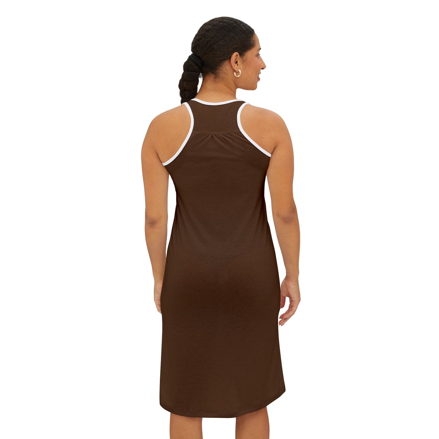 Beauty Is Her Shade – Racerback-Kleid mit meliert-künstlerischem Aufdruck und Grafik
