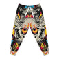 Flaming Skull & Rose Athletic Joggers — Bold Streetwear Sweatpants