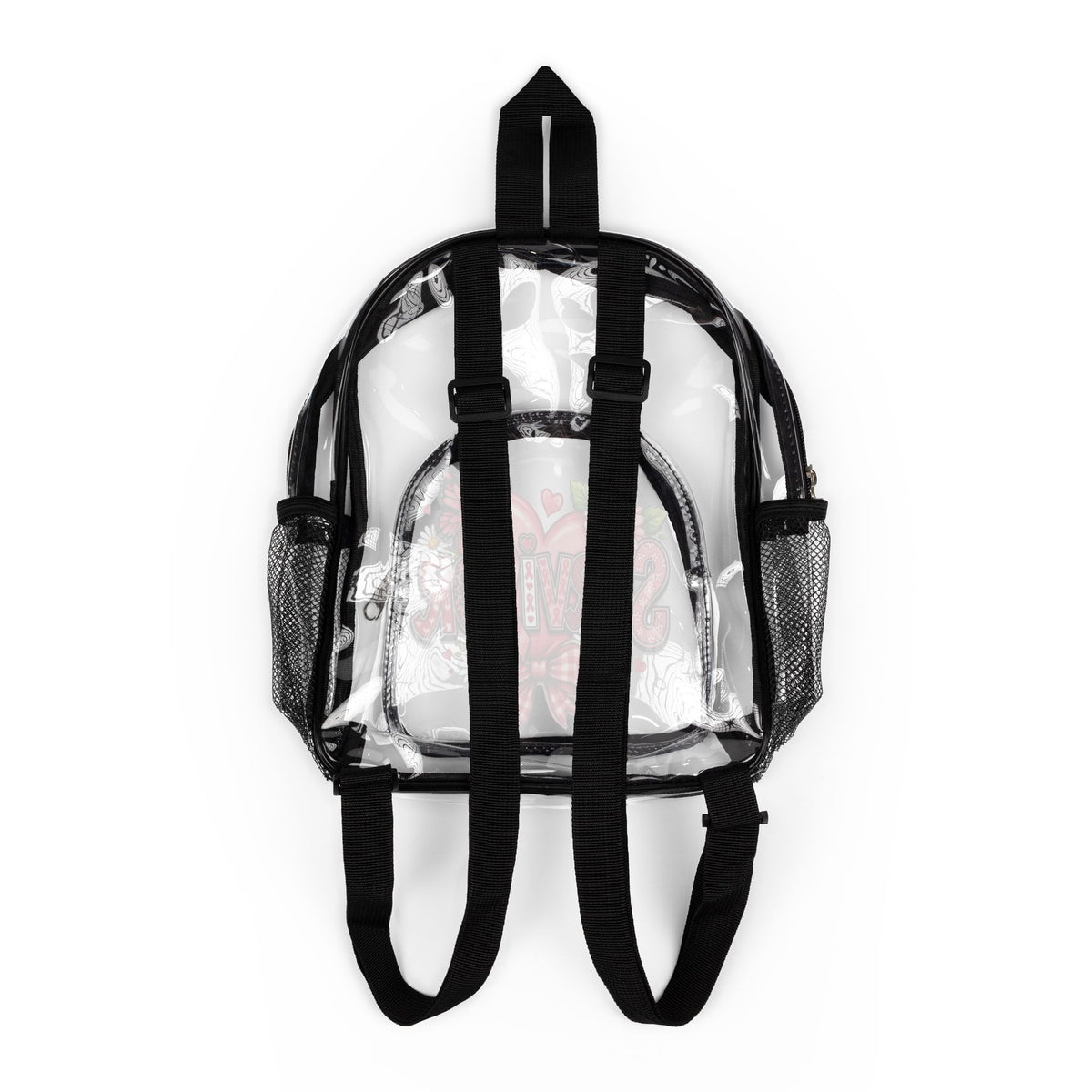 Clear Stadium Backpack — Pink Floral "Survivor" Design