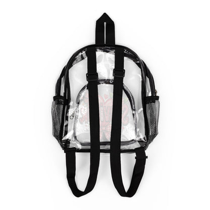 Clear Stadium Backpack — Pink Floral "Survivor" Design
