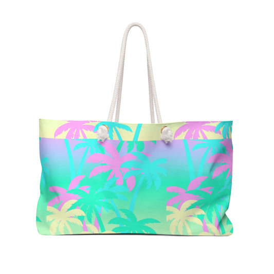 Tropical Pastel Palm Trees Vacay Tote Bag | Stylish Travel Tote for Beach & Vacations