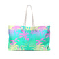 Tropical Pastel Palm Trees Vacay Tote Bag | Stylish Travel Tote for Beach & Vacations