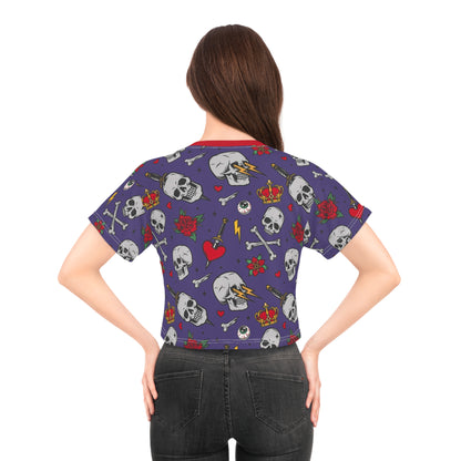 Skulls n Roses Crown Crop Tee