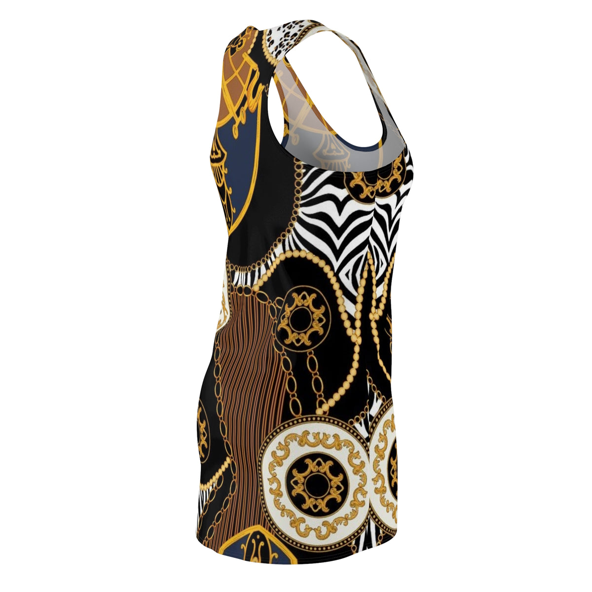 Gold Chain Baroque Racerback Dress