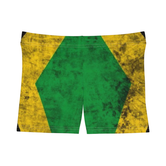 Printed Graphic Jamaican Smoky Flag Booty Shorts