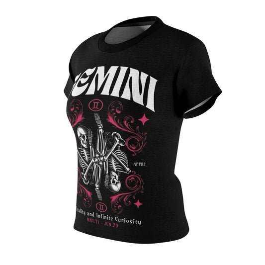 Gemini Skeleton Graphic Tee for Women - Duality & Infinite Curiosity