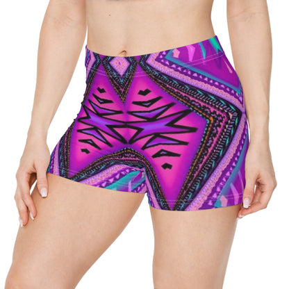 Vibrant Neon Geometric Women's Shorts