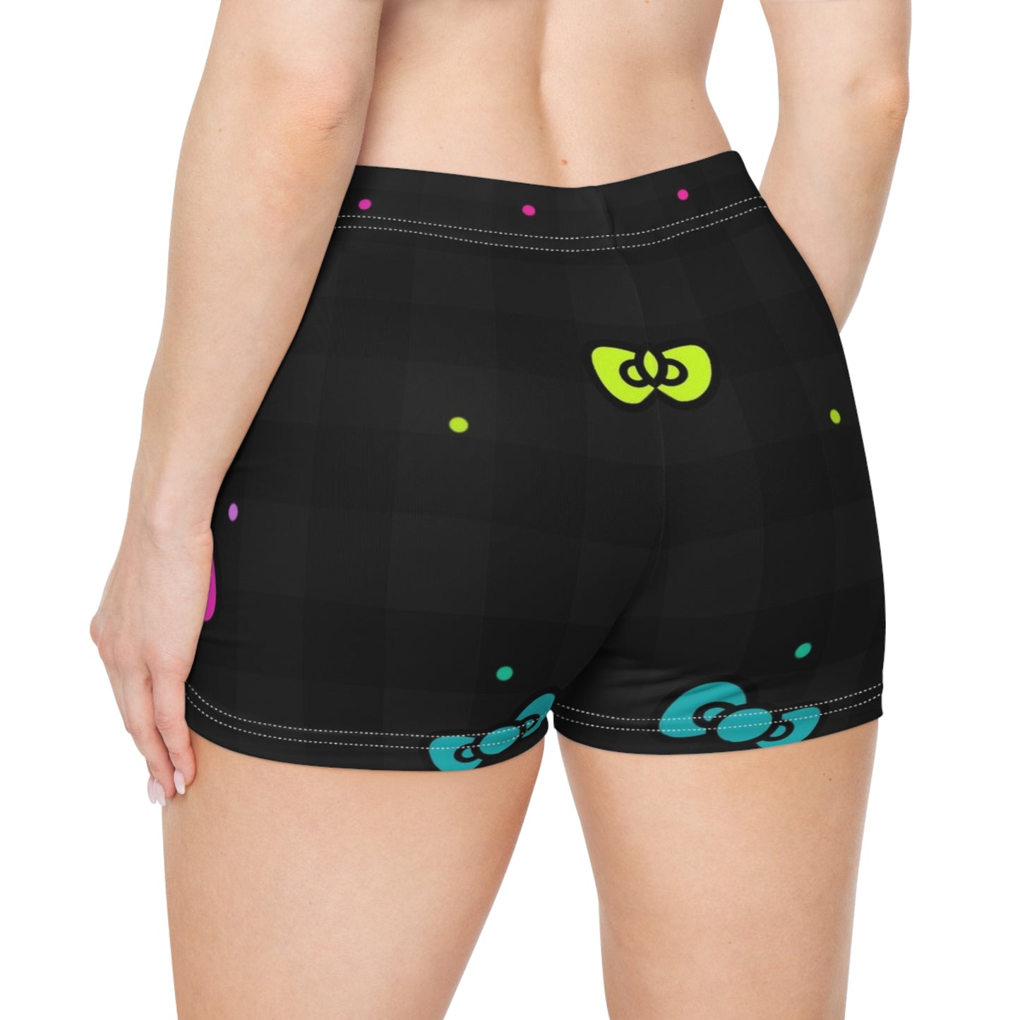 Black Plaid Women's Shorts