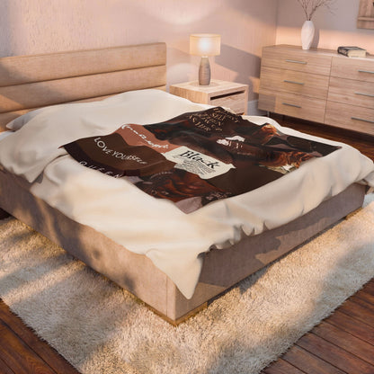 Affirmation Collage Velveteen Plush Blanket — "Visualise Your Highest Self" Self-Love Throw