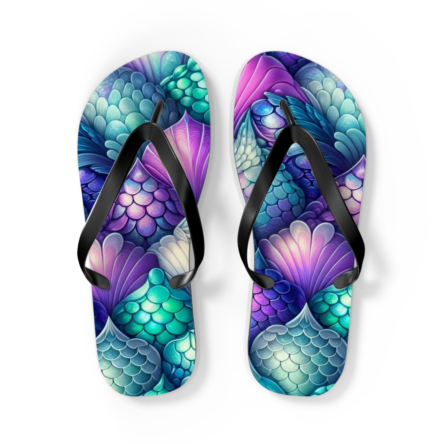 Vibrant Mermaid Scale Flip Flops for Summer Fun