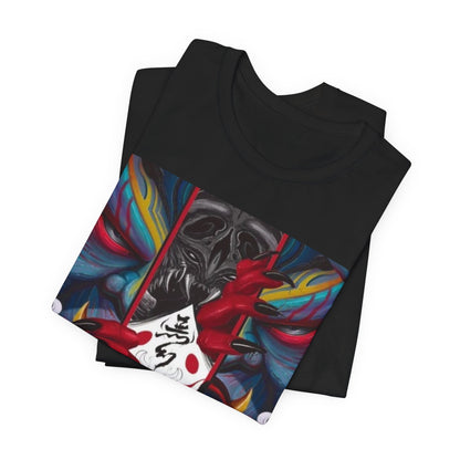 Demon Mask Graphic Tee — Japanese Oni Art T-Shirt
