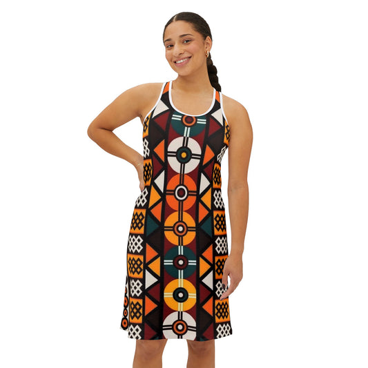 African Geometric Tribal Print Women's Summer Dress