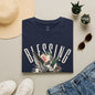 Blessing Angel Graphic T‑Shirt — Faith Inspired Floral Statue Tee