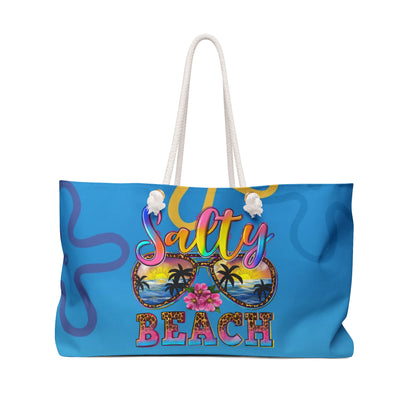 Salty Beach Weekender Bag - Colorful Tropical Travel Tote for Summer Adventures