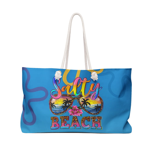 Salty Beach Weekender Bag - Colorful Tropical Travel Tote for Summer Adventures