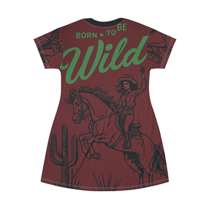 Born to Be Wild T-Shirt Dress - Western Style for Adventurous Souls