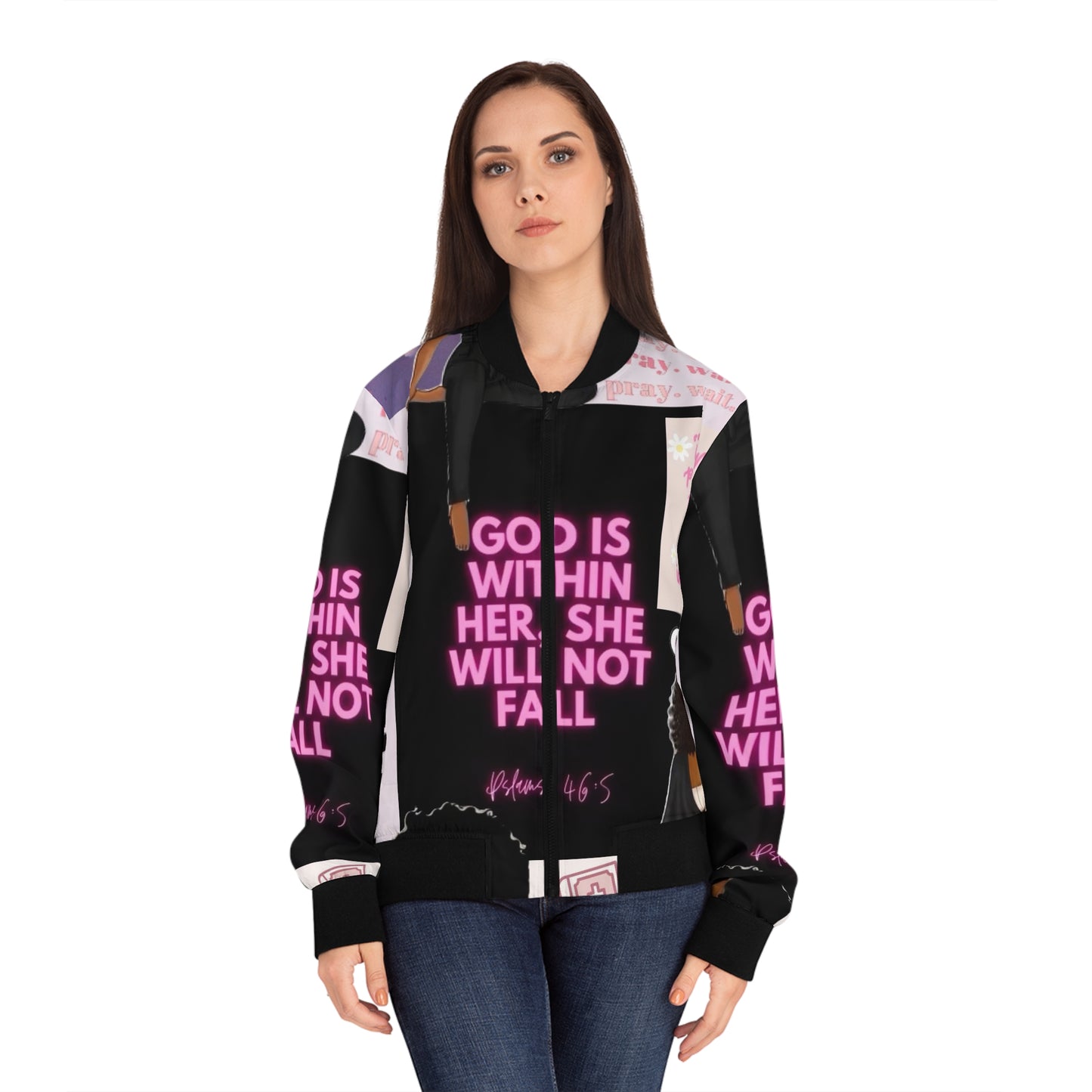 Inspiring Women's Bomber Jacket, Empowerment Apparel, Motivational Jacket, Gift for Her, Self-Love Fashion, Affirmation Style