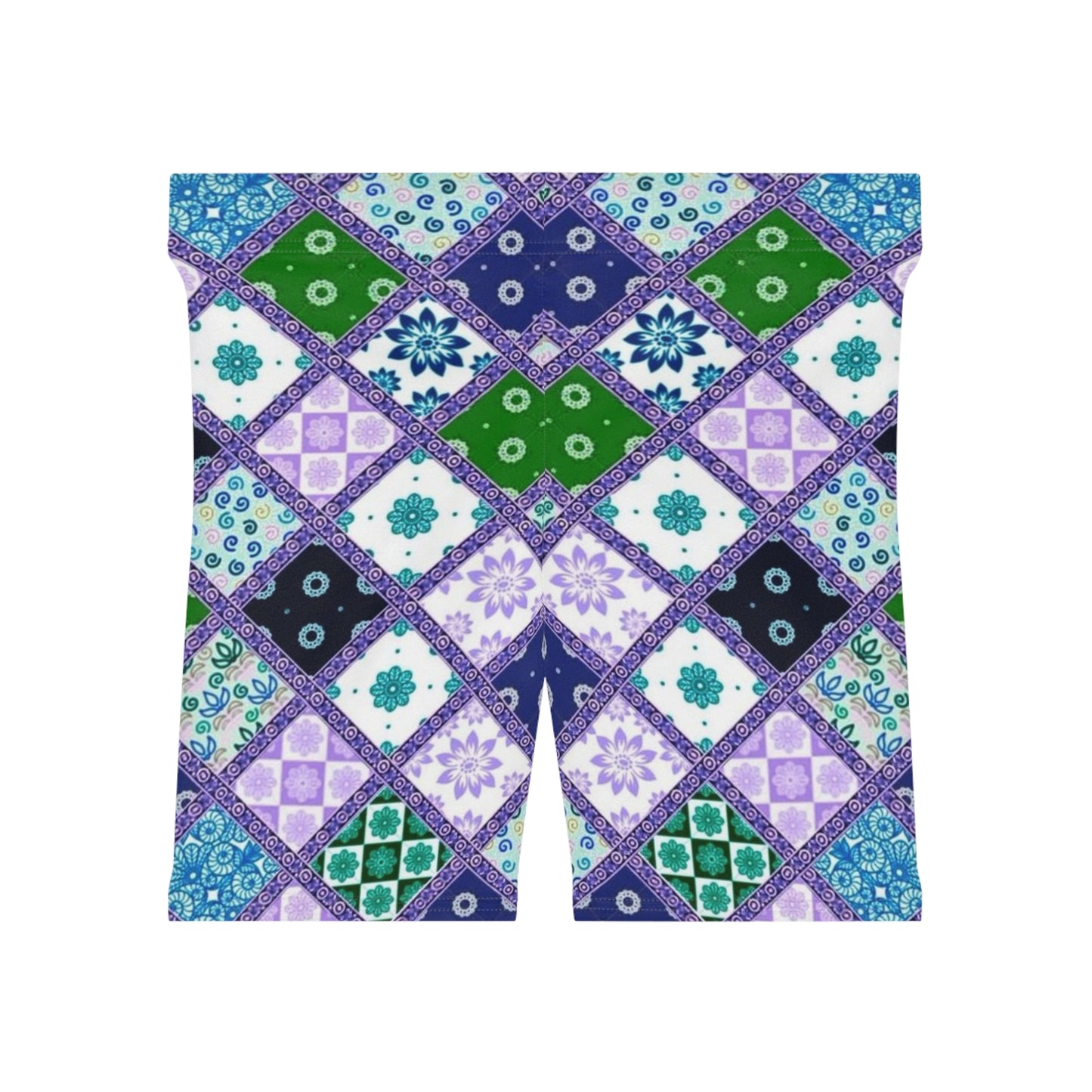 Bohemian Printed Biker Shorts for Women - Colorful Summer Activewear
