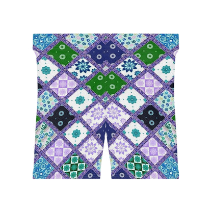 Bohemian Printed Biker Shorts for Women - Colorful Summer Activewear