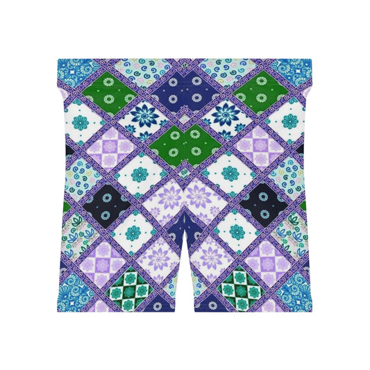 Bohemian Printed Biker Shorts for Women - Colorful Summer Activewear