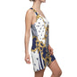 Baroque Gold & Navy Racerback Dress — Striped Fleur-de-Lis