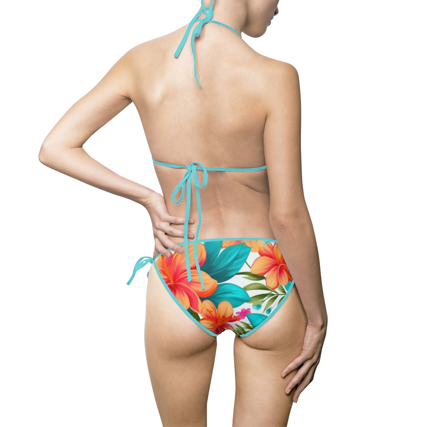 Tropical Floral Women's Bikini Swimsuit - Perfect for Beach Days & Summer Vacations