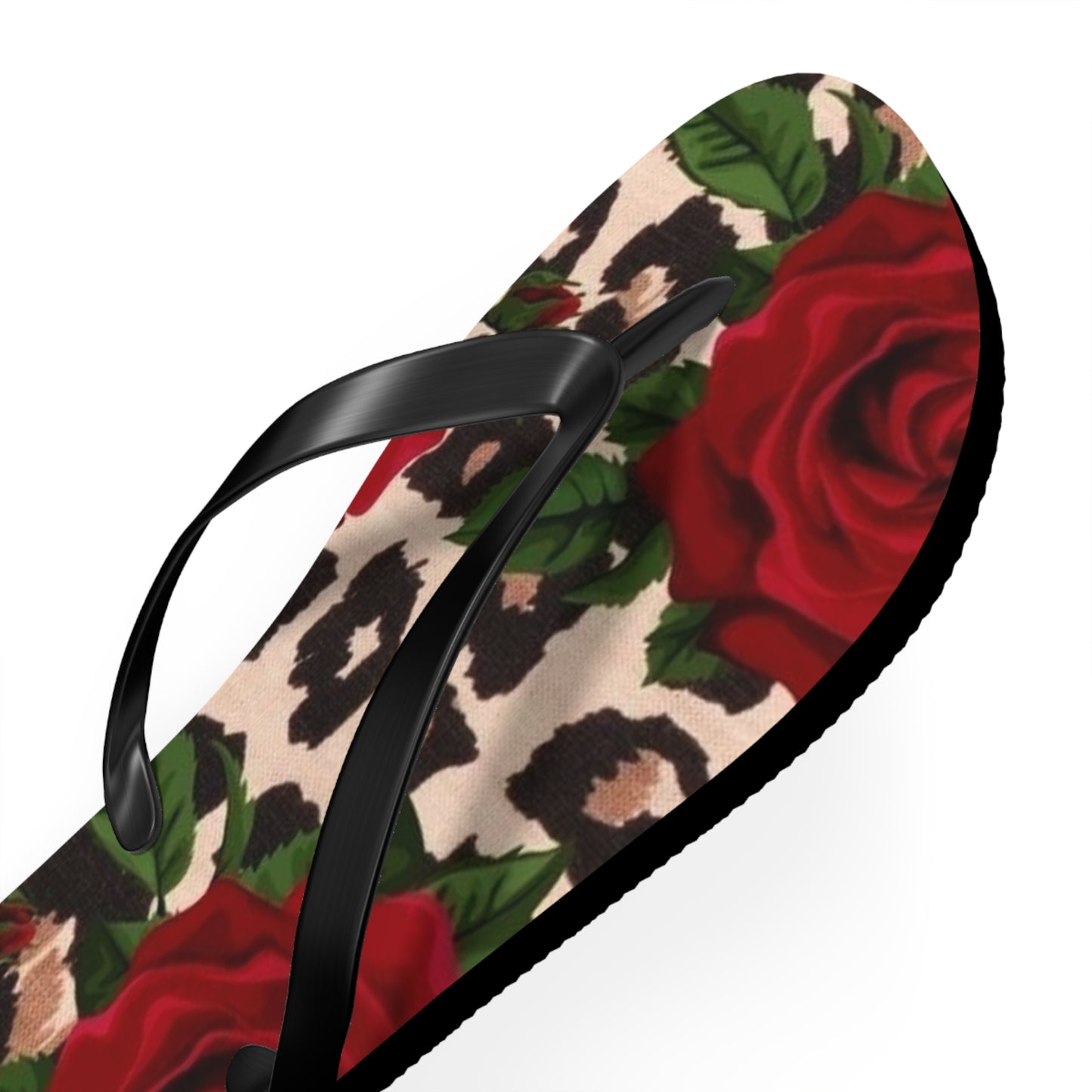Rose Print Flip Flops - Stylish Summer Sandals for Beach & Casual Wear