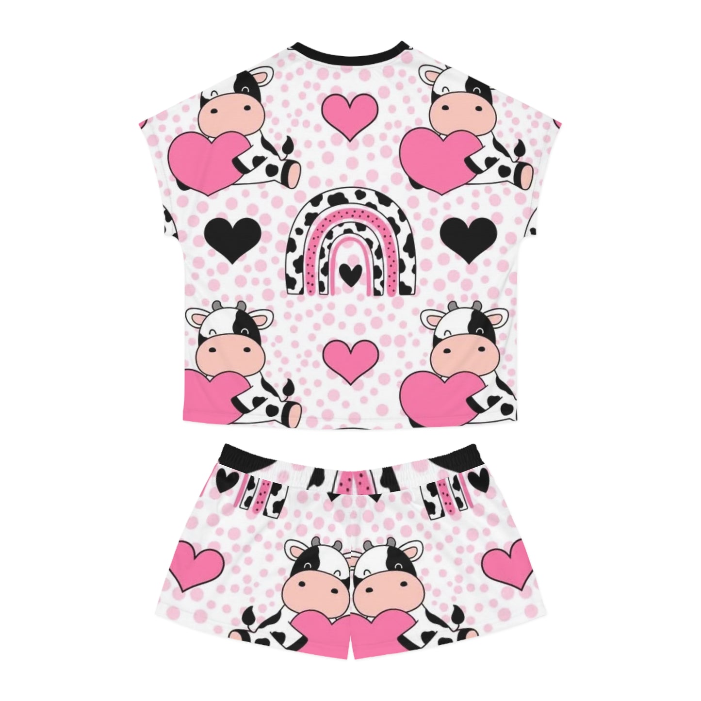 Cows and Hearts Rainbow Design Women’s Sleepwear Set