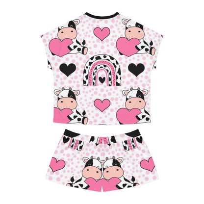 Cows and Hearts Rainbow Design Women’s Sleepwear Set