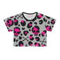 Skulls n Crossbones  Animal Print Crop Tee
