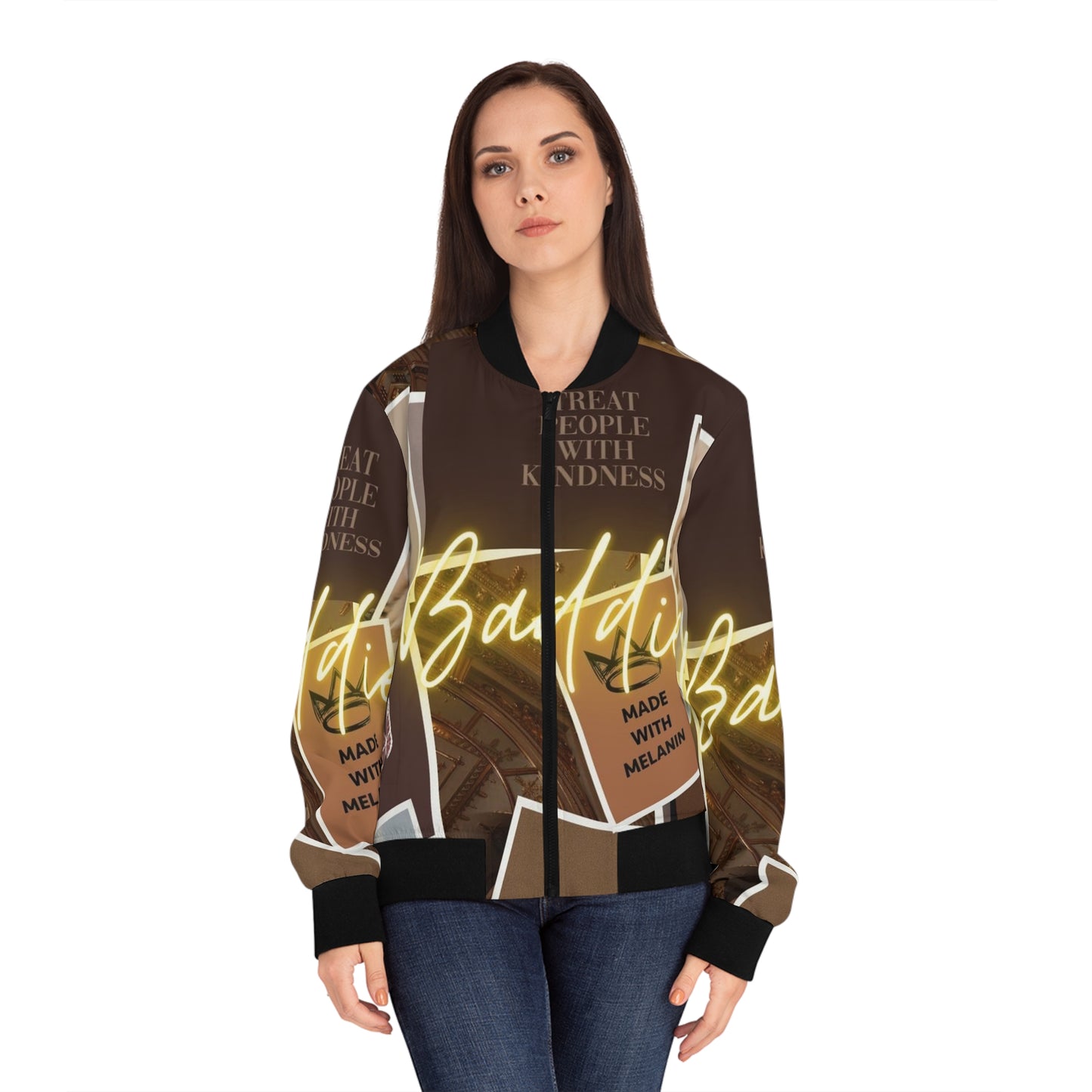 Baddie Neon Script Bomber Jacket