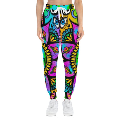 Colorful Mandala Athletic Joggers, Lounge Pants, Psychedelic Joggers, Festival Wear, Yoga Pants
