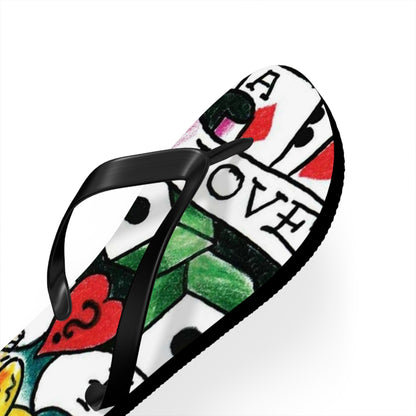 Love is a Gamble Flip Flops – Fun Summer Footwear with Playing Card Design