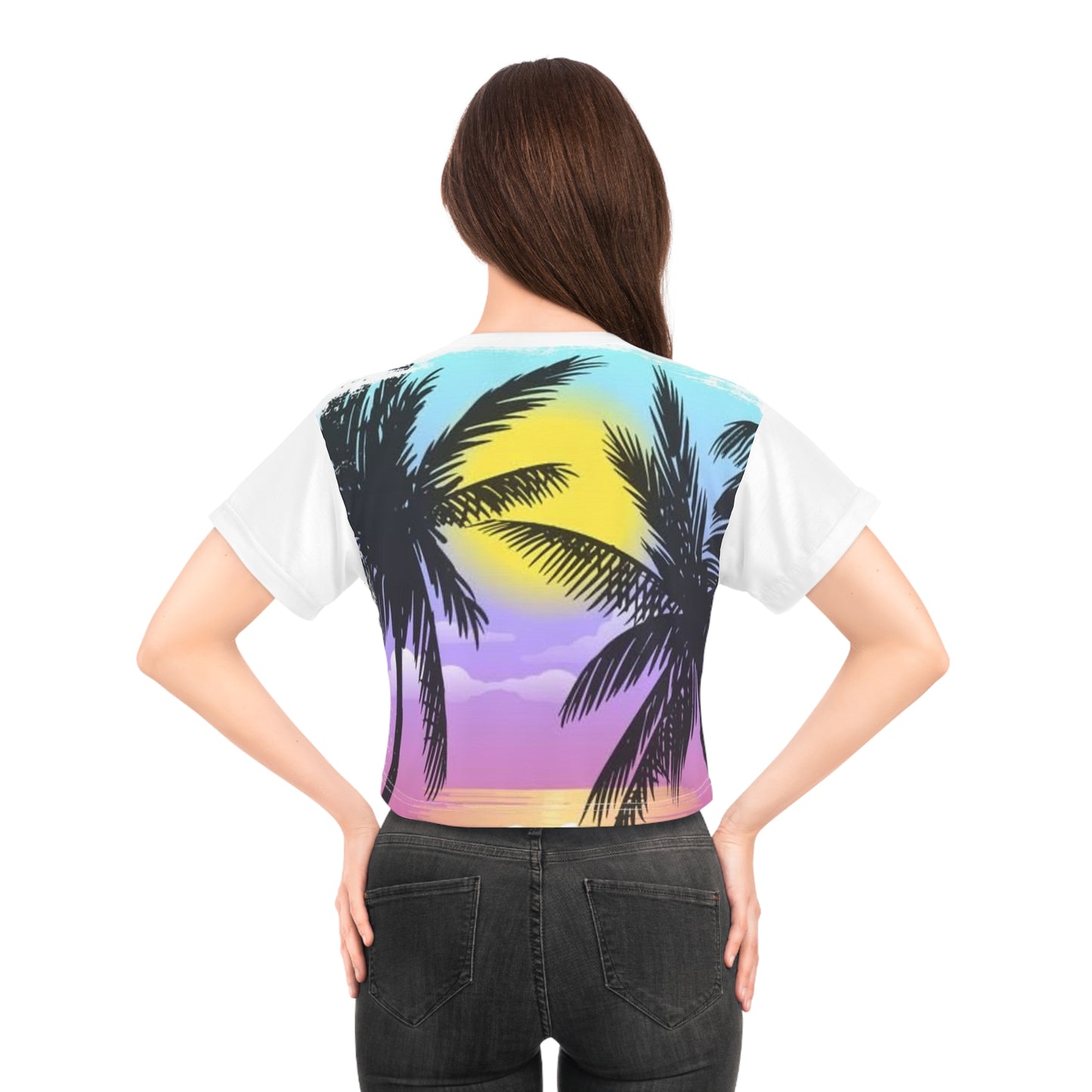 California Sunset Crop Tee - Beach Vibes Summer T-Shirt