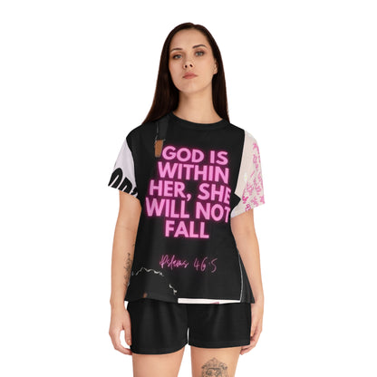 “ God Is Within Her, She Will Not Fall” Women’s Inspirational Sleepwear