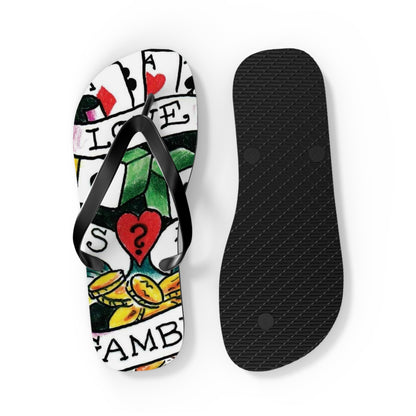 Love is a Gamble Flip Flops – Fun Summer Footwear with Playing Card Design