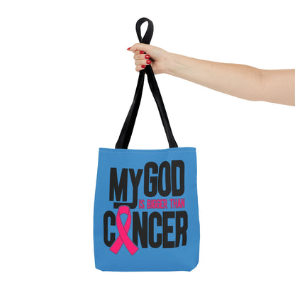 Tote Bag — "My God Is Bigger Than Cancer" Inspirational Cancer Awareness Tote