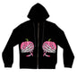 Breast Cancer Awareness Pink Pumpkin Zip Hoodie