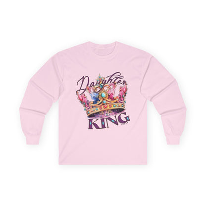 Daughters King Long Sleeve Tee — Watercolor Crown Graphic