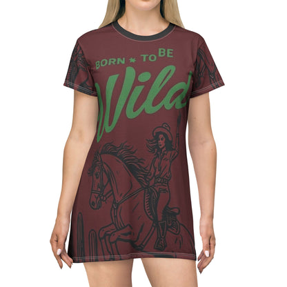 Born to Be Wild T-Shirt Dress - Western Style for Adventurous Souls
