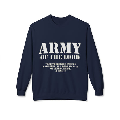 Army of the Lord Sweatshirt — Christian Faith Crewneck with 2 Timothy 2:3 Verse