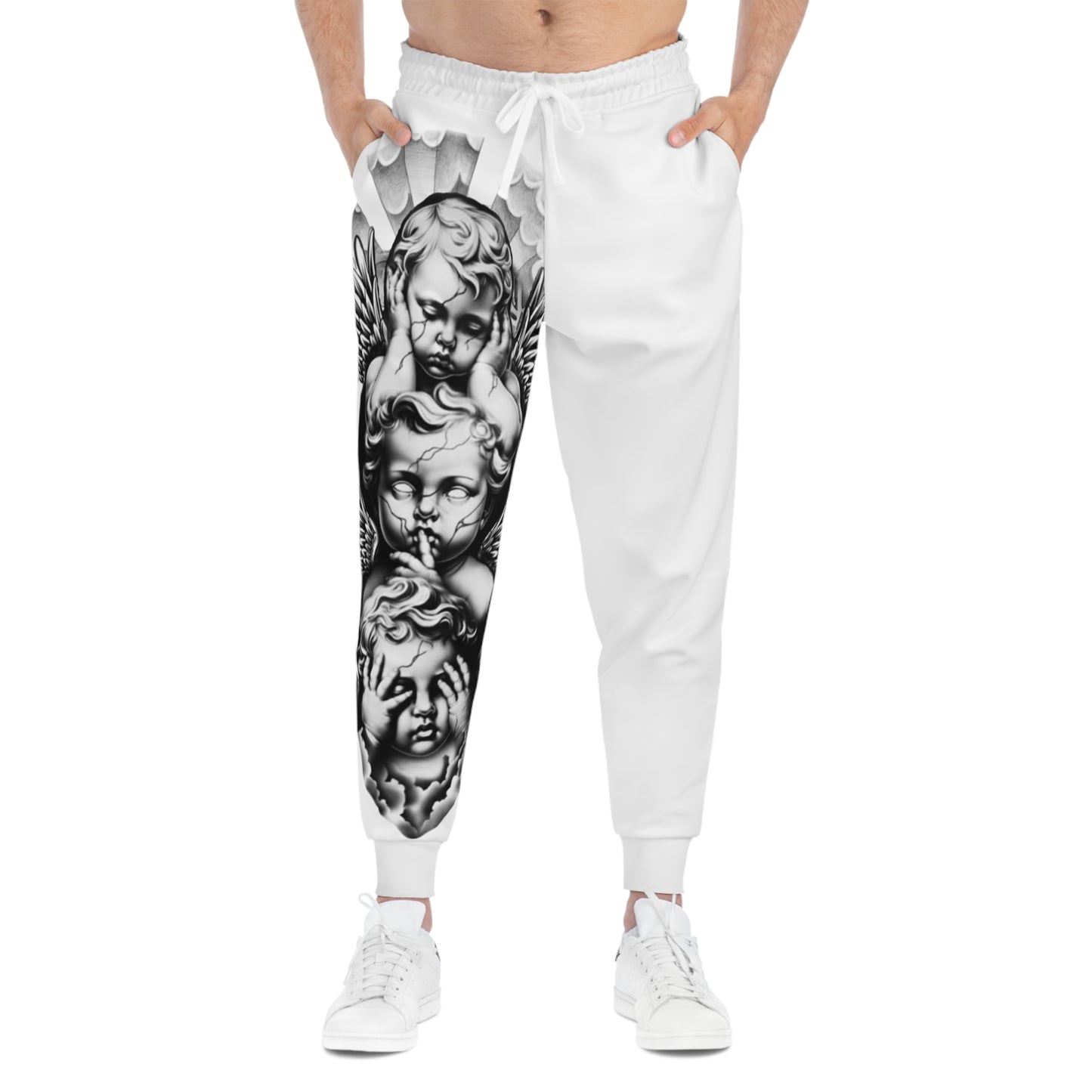 Cherub Tattoo Joggers — Angel Wing Graphic Athletic Pants