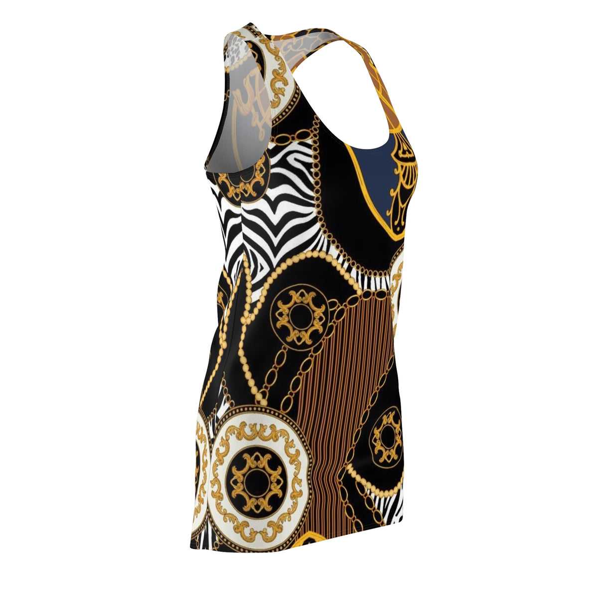 Gold Chain Baroque Racerback Dress