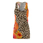 Leopard Hibiscus Racerback Dress — Tropical Floral Animal Print Sundress