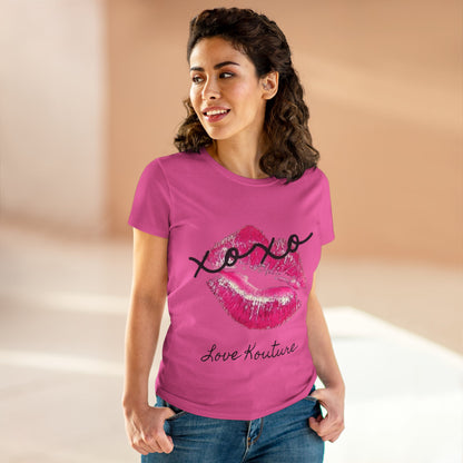 Women's Kissed Cotton Tee, Romantic Graphic Tee, Love Kouture Shirt, Valentine's Day Gift, Everyday Casual Wear, Stylish Women T-Shirt