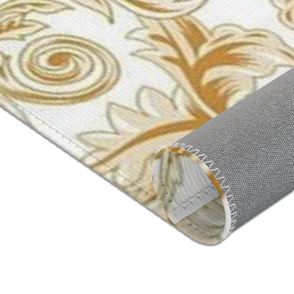 Baroque Medusa Area Rug – Gold Ornate Decorative Accent Rug