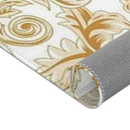 Baroque Medusa Area Rug – Gold Ornate Decorative Accent Rug