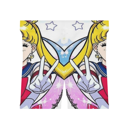 Sailor Moon Women's Biker Shorts - Retro Anime Style Activewear