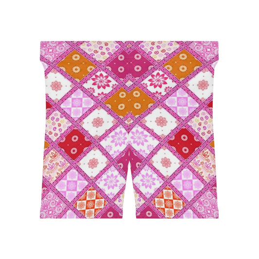Colorful Floral Pattern Women’s Biker Shorts – Perfect for Summer Workout & Casual Wear
