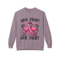 Breast Cancer Awareness Crewneck Sweatshirt - "Her Fight Our Fight" Pink Ribbon Design